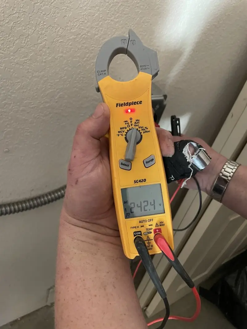 Voltage testing with clamp meter during Generator Installation in Mullica